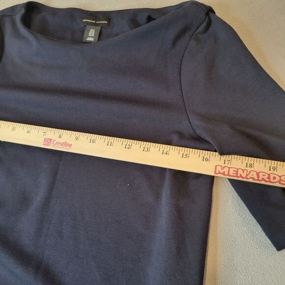 Adrienne Vittadini Navy Short Sleeve Mini Dress Women's size 6 - Picture 4 of 8